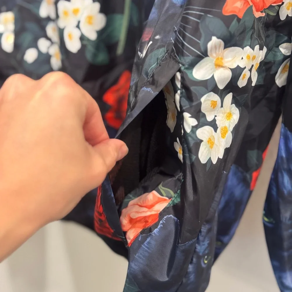 Reason Brand Floral Panther Windbreaker Jacket Hoodie Anorak Medium‎ Streetwear